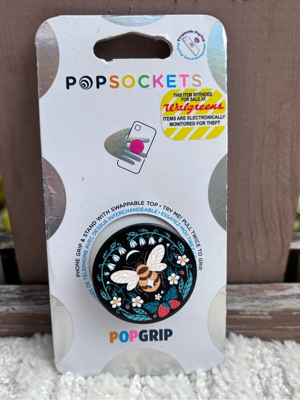🎉NWT🎉 PopSocket PopGrip Bee Floral Phone Grip - Black, Gold, White, Teal, Red